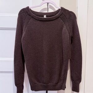 lululemon athletica Chunky Ribbed Crewneck Sweater — Dark Brown